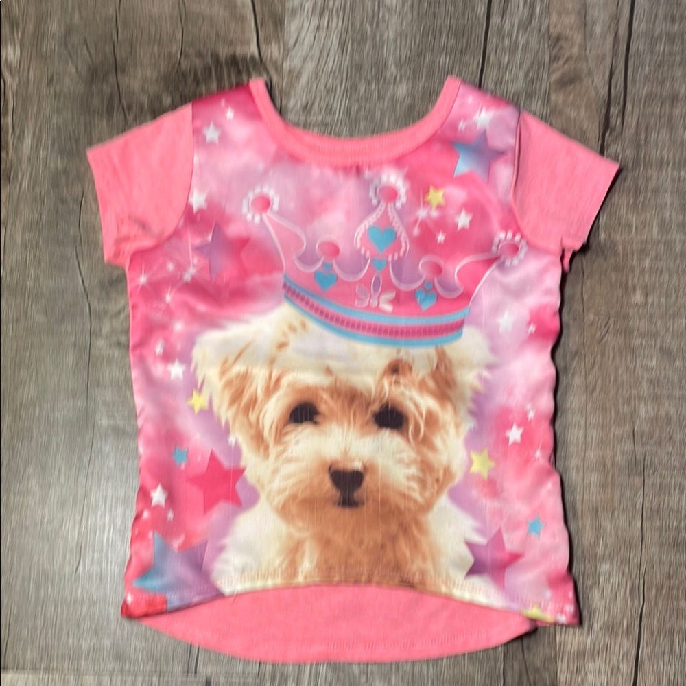 10/$10 Pink Kids Shirt with Dog and Crown Design